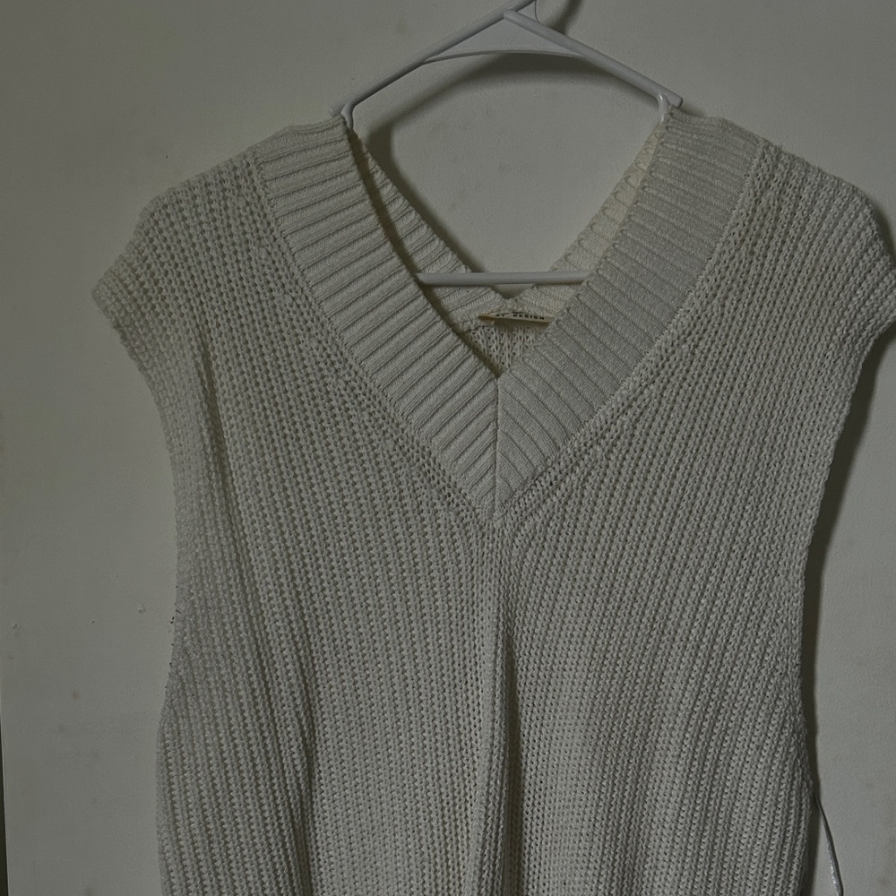White V-Neck Sweater